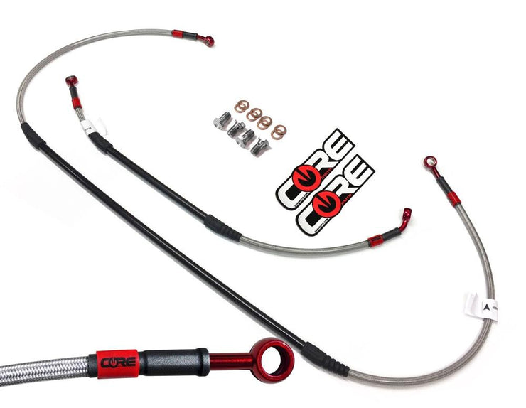 FRONT and Rear Steel Braided Brake Line set for KAWASAKI
